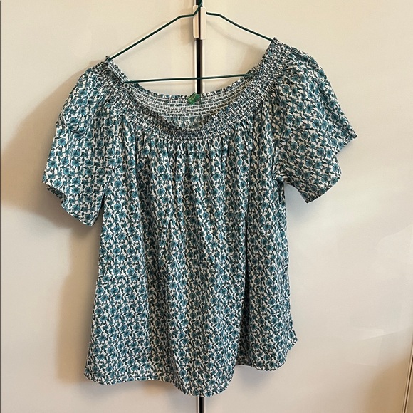 United Colors Of Benetton Teal and White Blouse - Picture 1 of 4